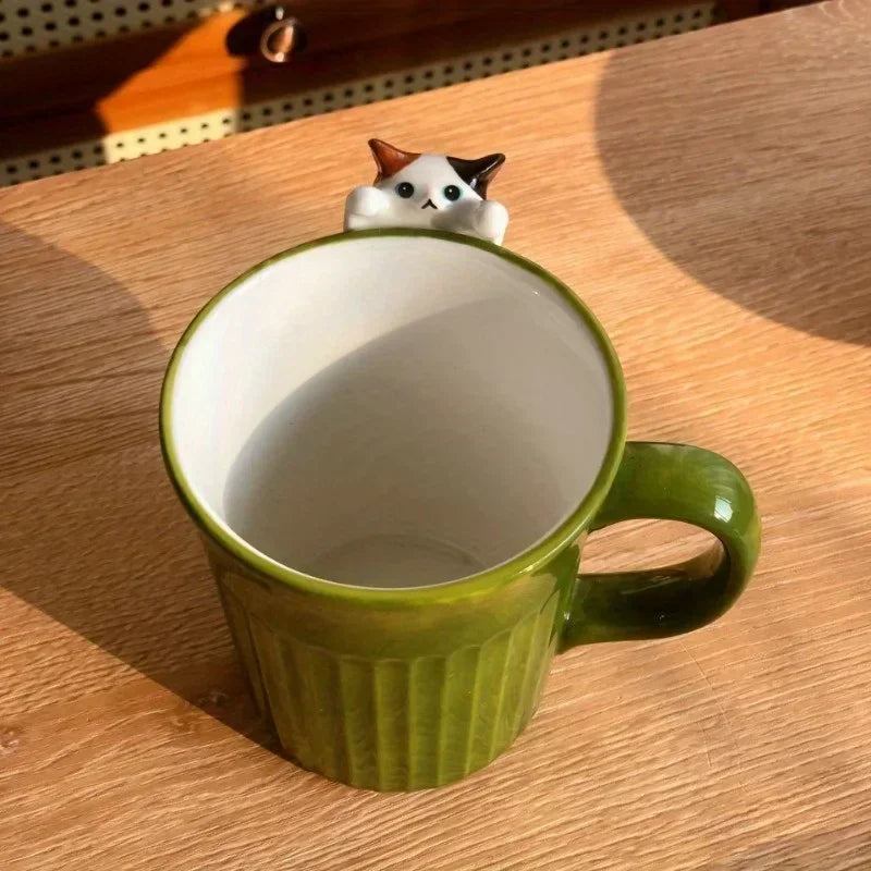 Lovely Cat Mug –Cute Ceramic Coffee Cup With Cat Design For Animal Lovers Cup For Hotel/Restaurant/Office for restaurants/cafes