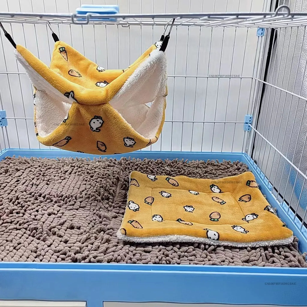 Chinchilla Rabbit Soft Bed Mat House Nest Hamster Accessories Small Animal Guinea Pig Hamster Bed House Winter Warm Squirrel