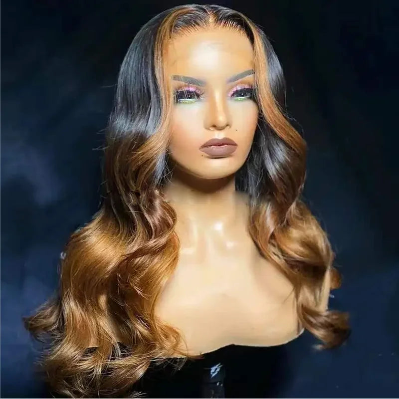 26 inch Highlight Blonde Body Wave Jewish Human Hair Wig Baby Hair 5x5 Silk Base HD Lace European Hair Preplucked Glueless Daily