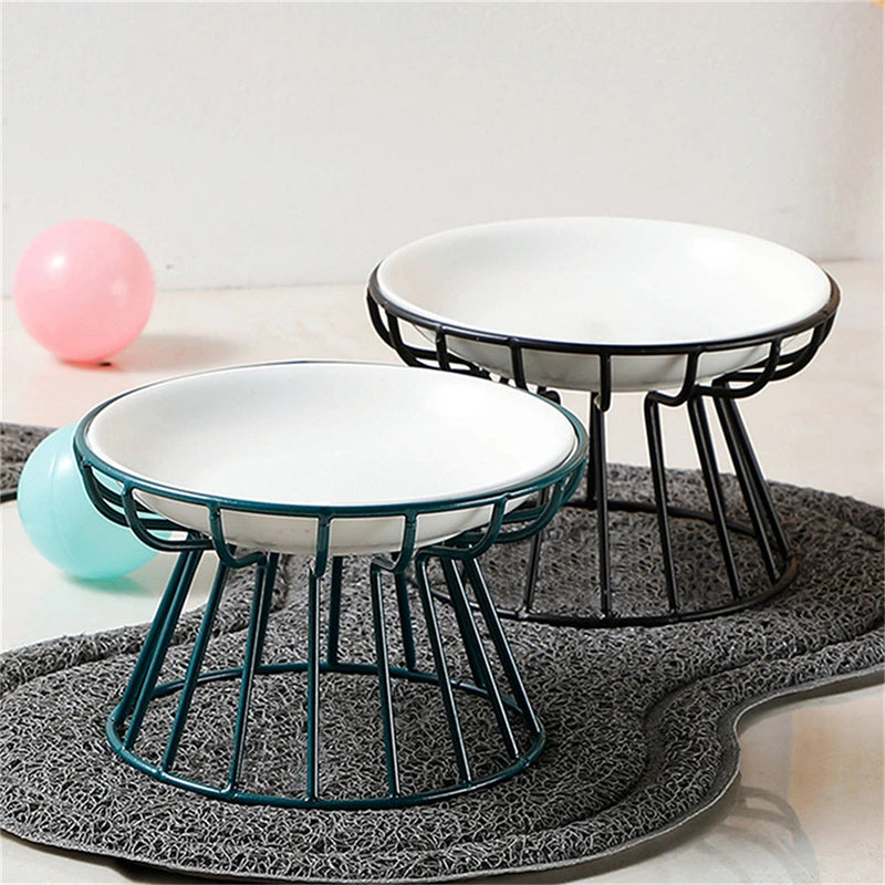 Cat Lift Bowl  Metal Stand Pet Food Snacks Feeding Elevated Feeder Kitten Puppy Dish Dog Supplies Accessories