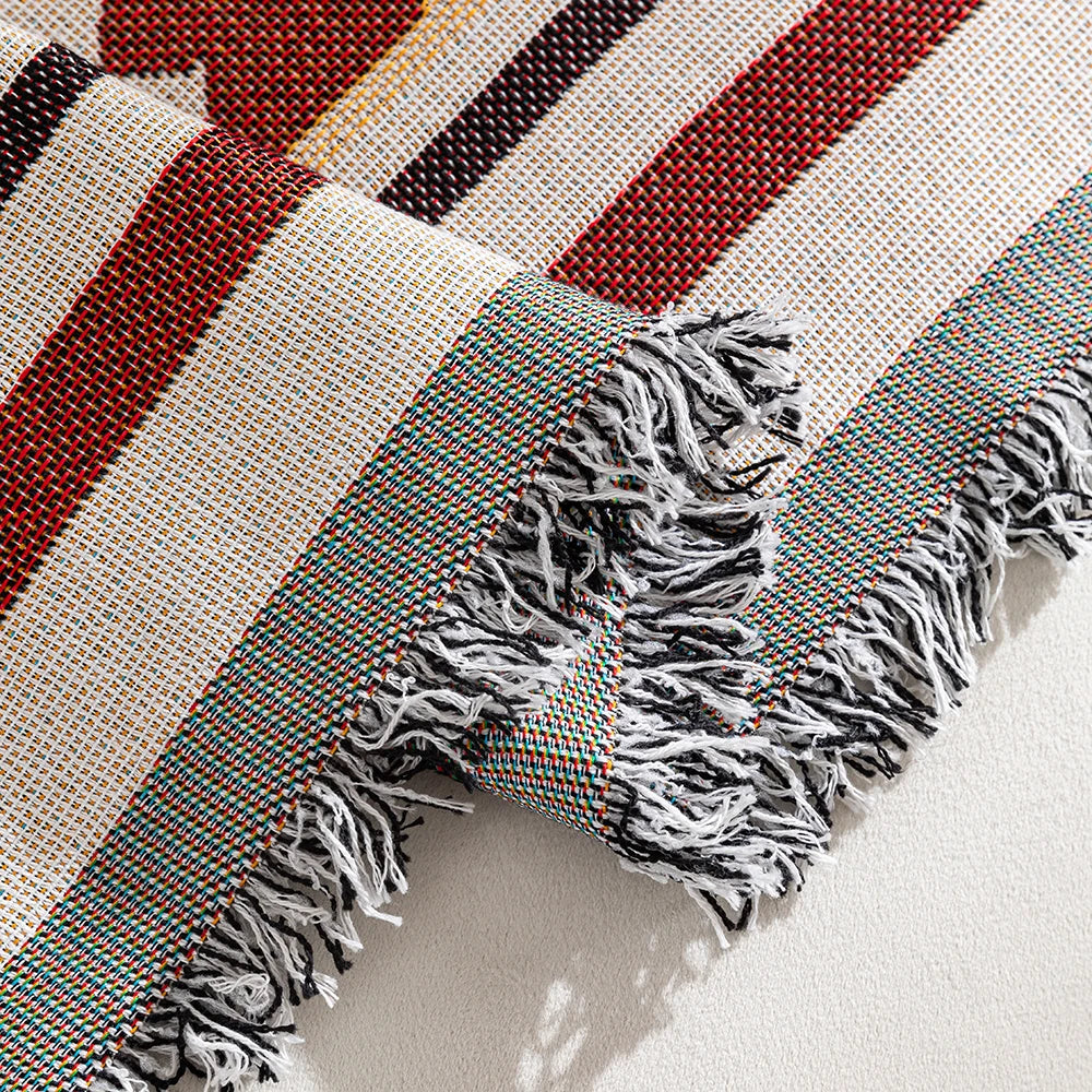 A geometric pattern sofa parabolic cover - reversible soft sofa blanket - Bohemian sofa cover - pet and child decoration oversiz