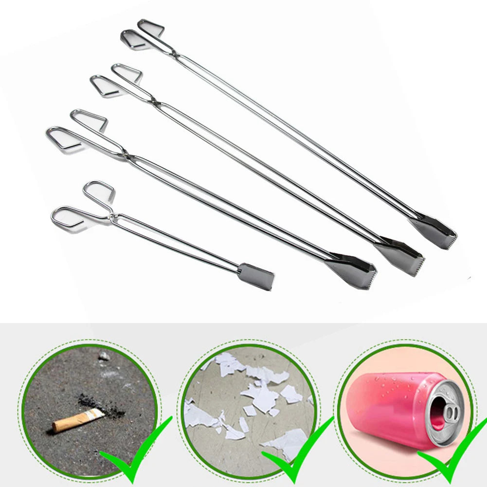 1pc 32cm Stainless Steel BBQ Coal Tongs Sanitation Pick Up Tongs Garbage Tongs Home Kitchen Tools Accessories