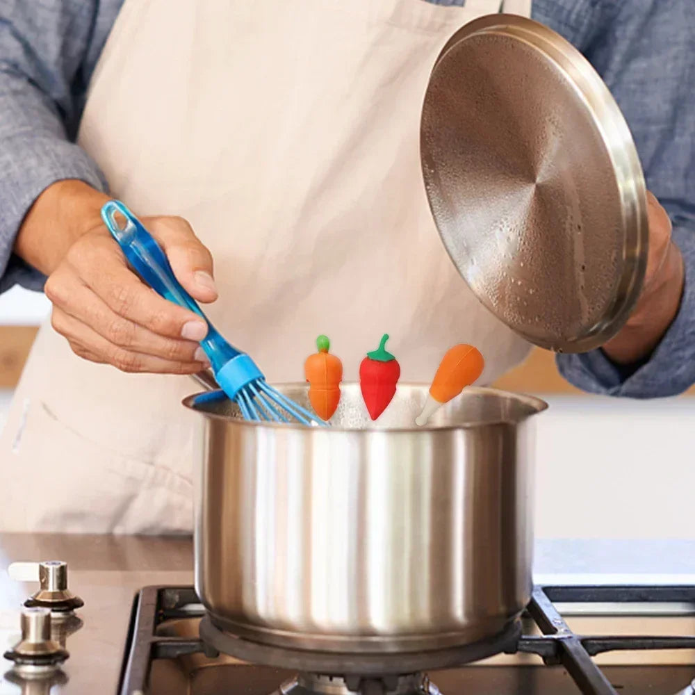 1/3Pcs Silicone Splash-Proof Pot Lid Holder Heat-Resistant Overflow Plug Lifter Creative and Durable Special Kitchen Tool