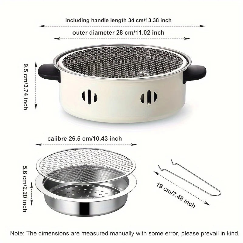 1pcs Portable Barbecue Stove Versatile Tabletop BBQ Grill Pan with Grill Net Perfect for Outdoor Camping and Backyard BBQ Tools