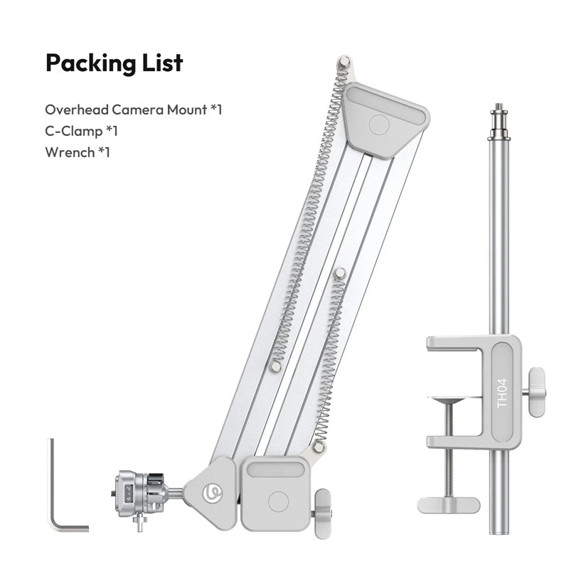 Ulanzi TH04 Camera Overhead Boom Arm Stand with Uka Quick Release System DSLR Camera Mount Desk Light Stand For Photography Vlog