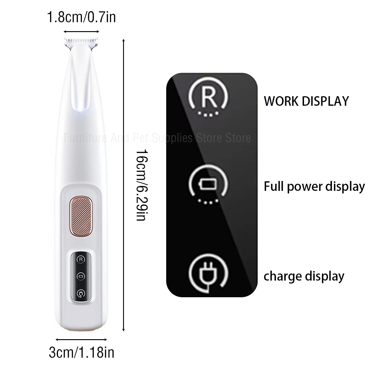 New Dog Beauty Trimmer Fully Waterproof Dog Trimmer with LED Light Dog Claw Trimmer Cat Claw Hair Trimmer Pet Claw Trimmer