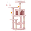 Feandrea Cat Tree, 112 cm Cat Tower for Indoor Cats, Multi-Level Plush Cat Condo with 4 Scratching Posts, 2 Perches, Cave