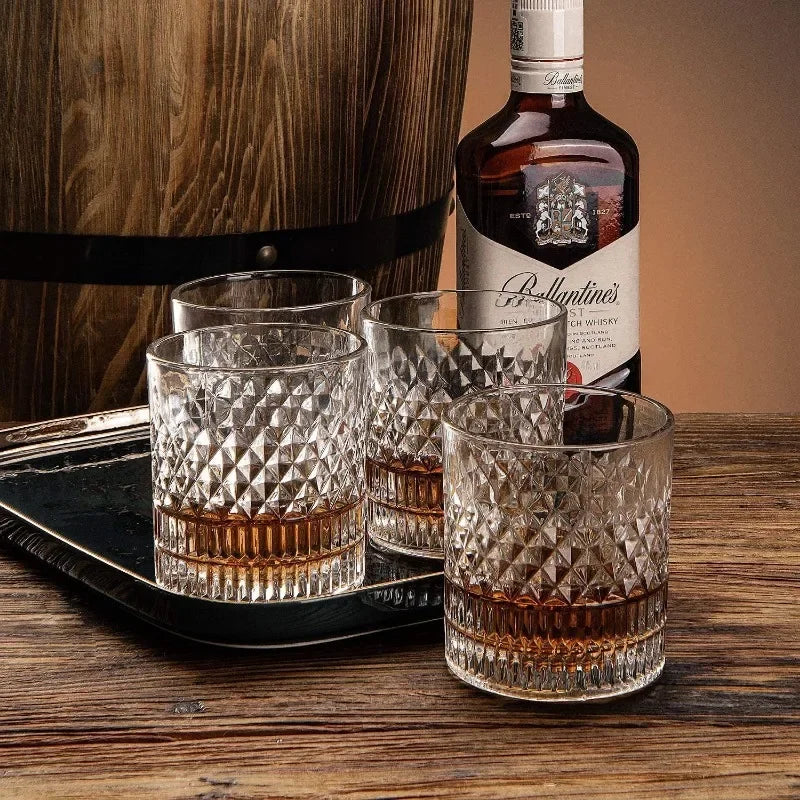 1/2/3/4pcs Cups 335ml Transparent Whiskey Cup for Party/Home/Bar European Crystal Glass Wine Cup Wholesale Cups Mug Beer Glass