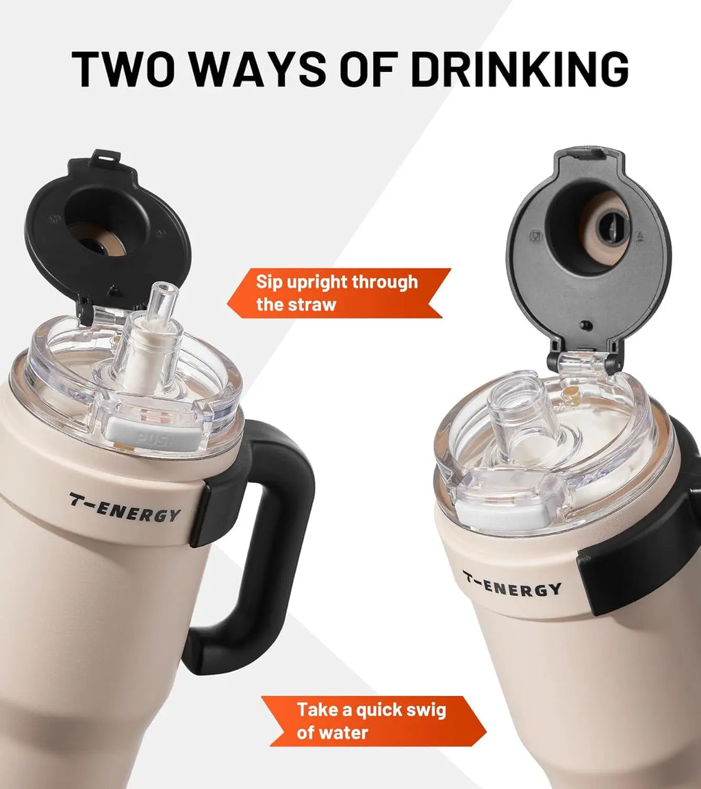 TKK Car cup 40 oz Insulated Tumblers Stainless Steel Travel Mug with Ceramic Coating, Leak Proof Double Walled Iced Coffee Cup