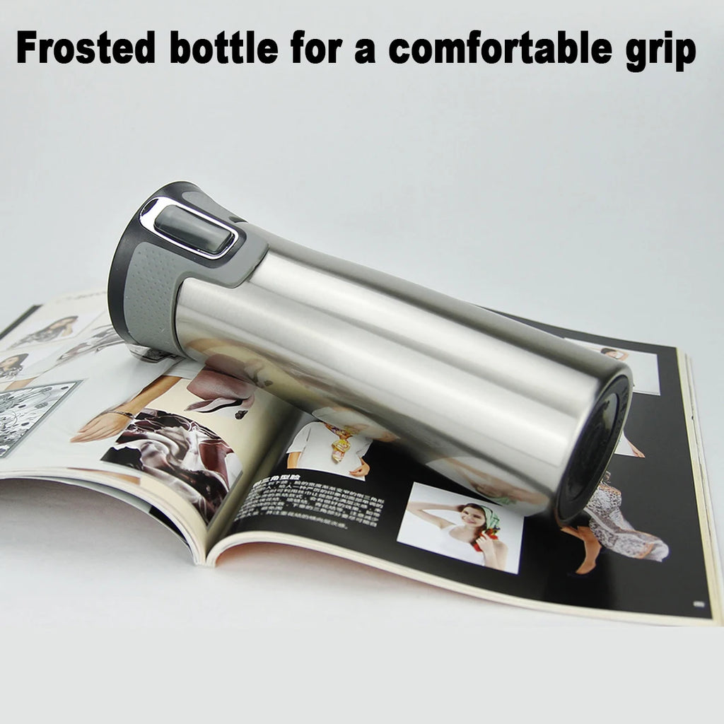 1pc Stainless Steel Vacuum-Car thermal Coffee mug SUS 304 Inside material, Insulated Travel Mug with Spill-Proof Lid