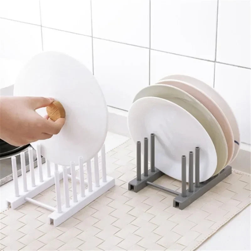 Household Plastic Bowl and Dish Rack Kitchen Supplies Drainage and Detachable Storage Frame Plate and Pot Cover Racks