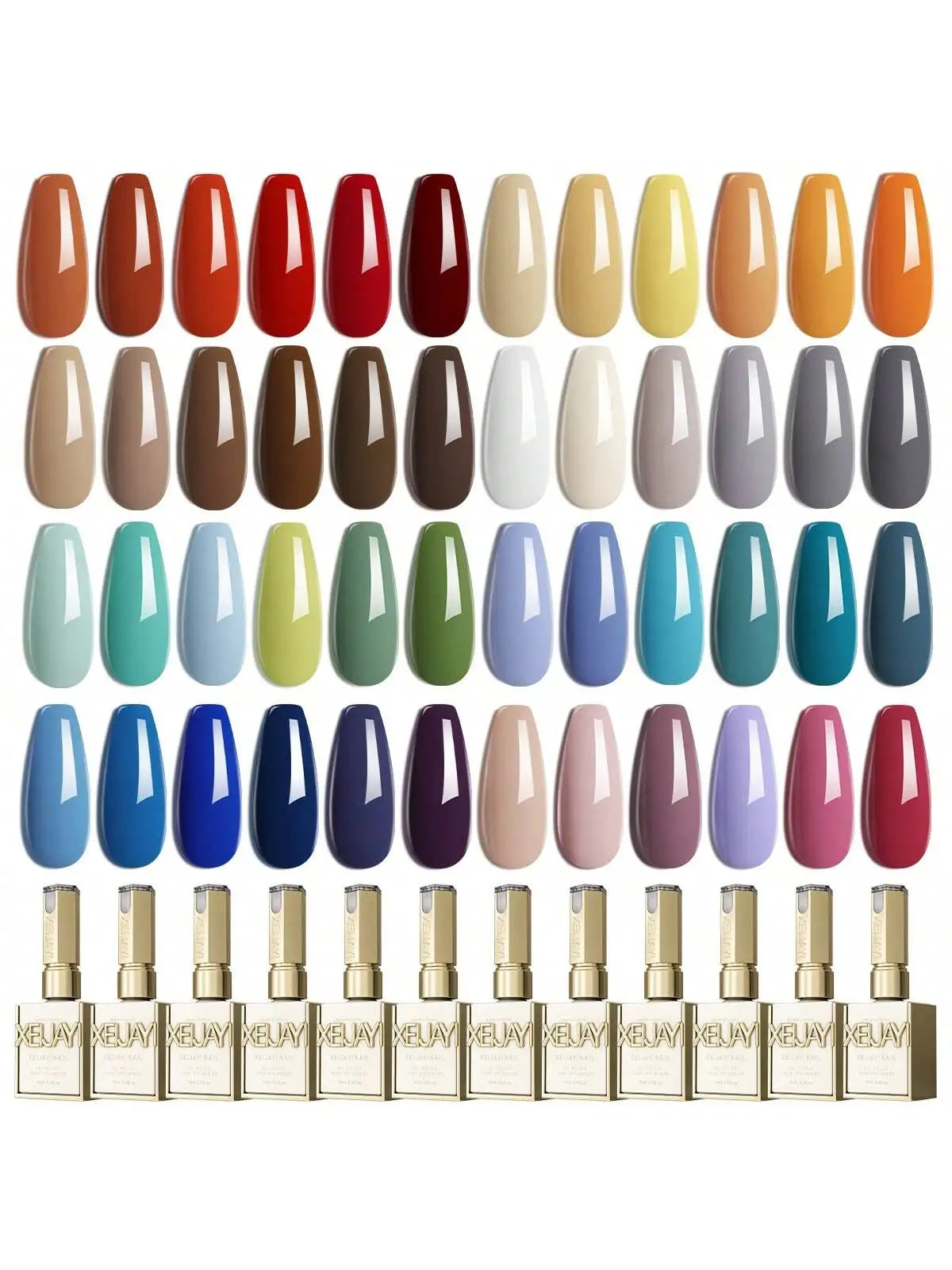 XEJAYI 6-Piece Pink-Purple Gel Nail Polish Set, UV LED Soaked Nail Polish, Semi-Permanent