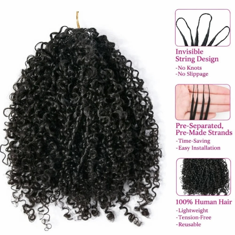 Crochet Human Hair Deep Wave Kinky Straight Curly Feather Crochet Hair Extensions 100% Brazilian Human Hair 24 Inch for Women