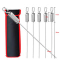 LMETJMA 17inch Kabob Skewers for Grilling Stainless Steel Flat BBQ Skewers with Quick Release Metal Sliding Handle JT45