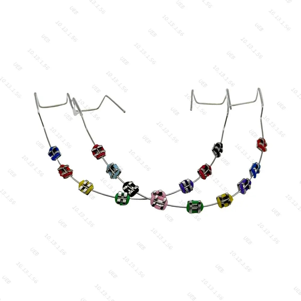 Temporary Tooth Decoration Dental Fake Braces with Metal Wires & Bracket Dental Metal Bracket Dental Tool for Tooth Decor