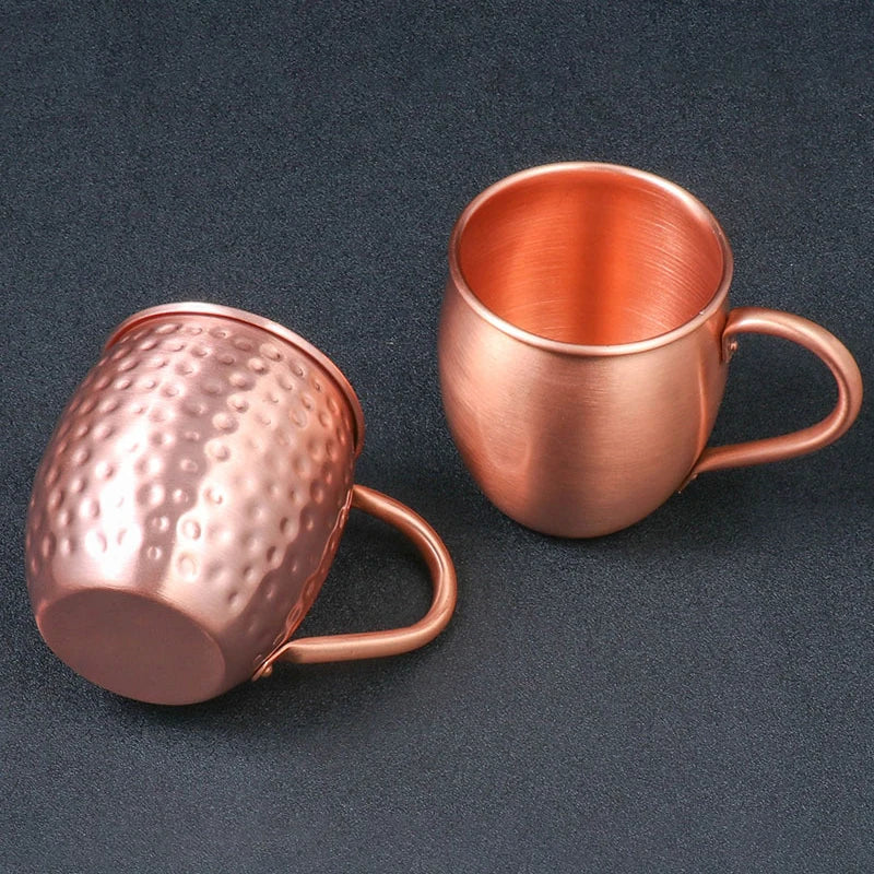 【F】530ml 100% Copper Moscow Mule Mug Cocktail Wine Cup Hammered Coppery Beer Mugs Coffee Mug Milk Cup Bar Cup Drinkware Durable