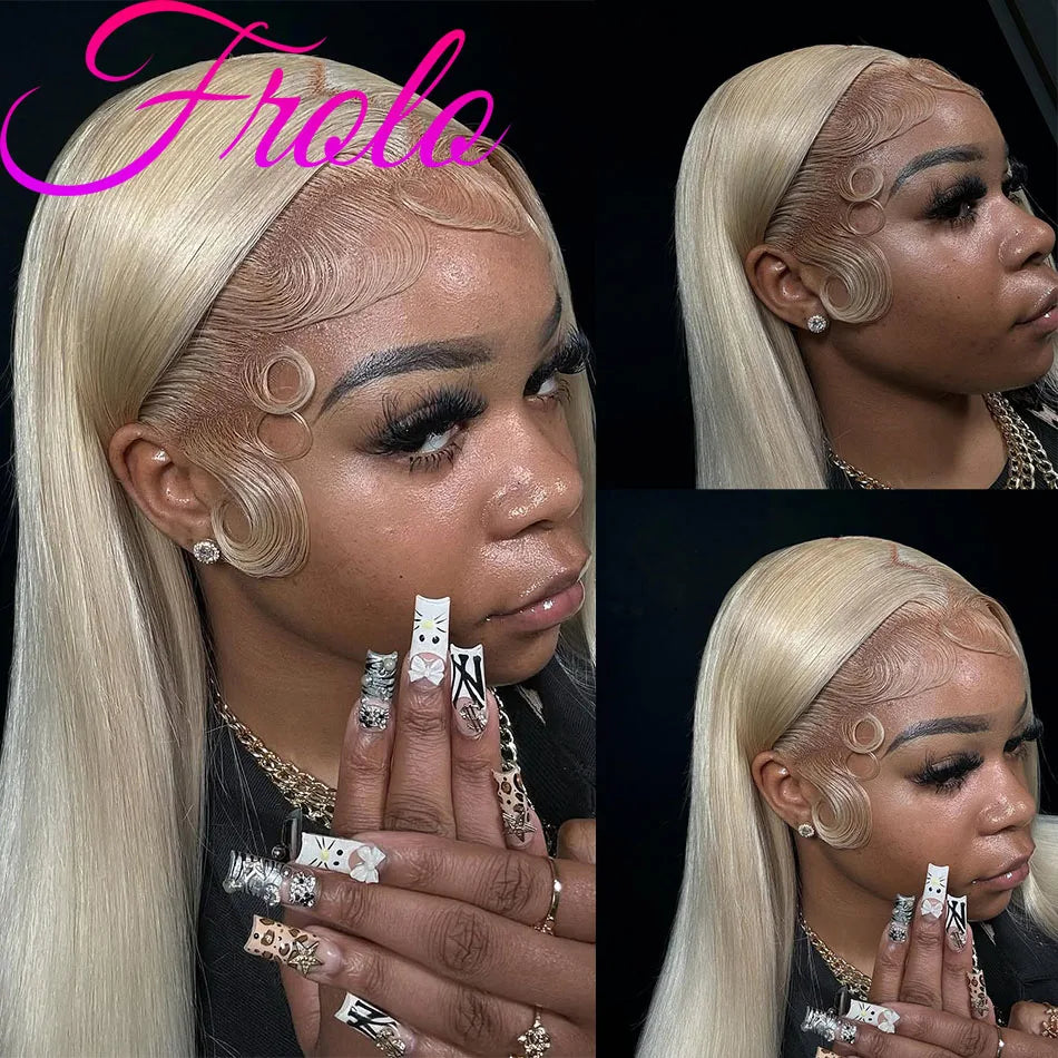 Straight 613 HD Lace Frontal Wig 13x6 Human Hair Wig Honey Blonde Colored Brazilian 13x4 Transparen Lace Front Wigs For Women