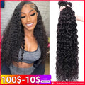 Water Wave Human Hair Bundles Curly Deep Wave 3 Bundles  Brazilian Natural Black Human Hair Remy Hair 100% Human Hair Natural