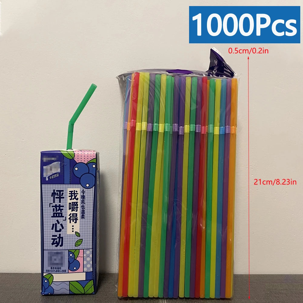 50-1000PCS Colorful Drinking Straw Milk Tea rietjes Straw Bar Party Wedding Kitchen Home Accessories Beverage Straw Wholesale ﻿