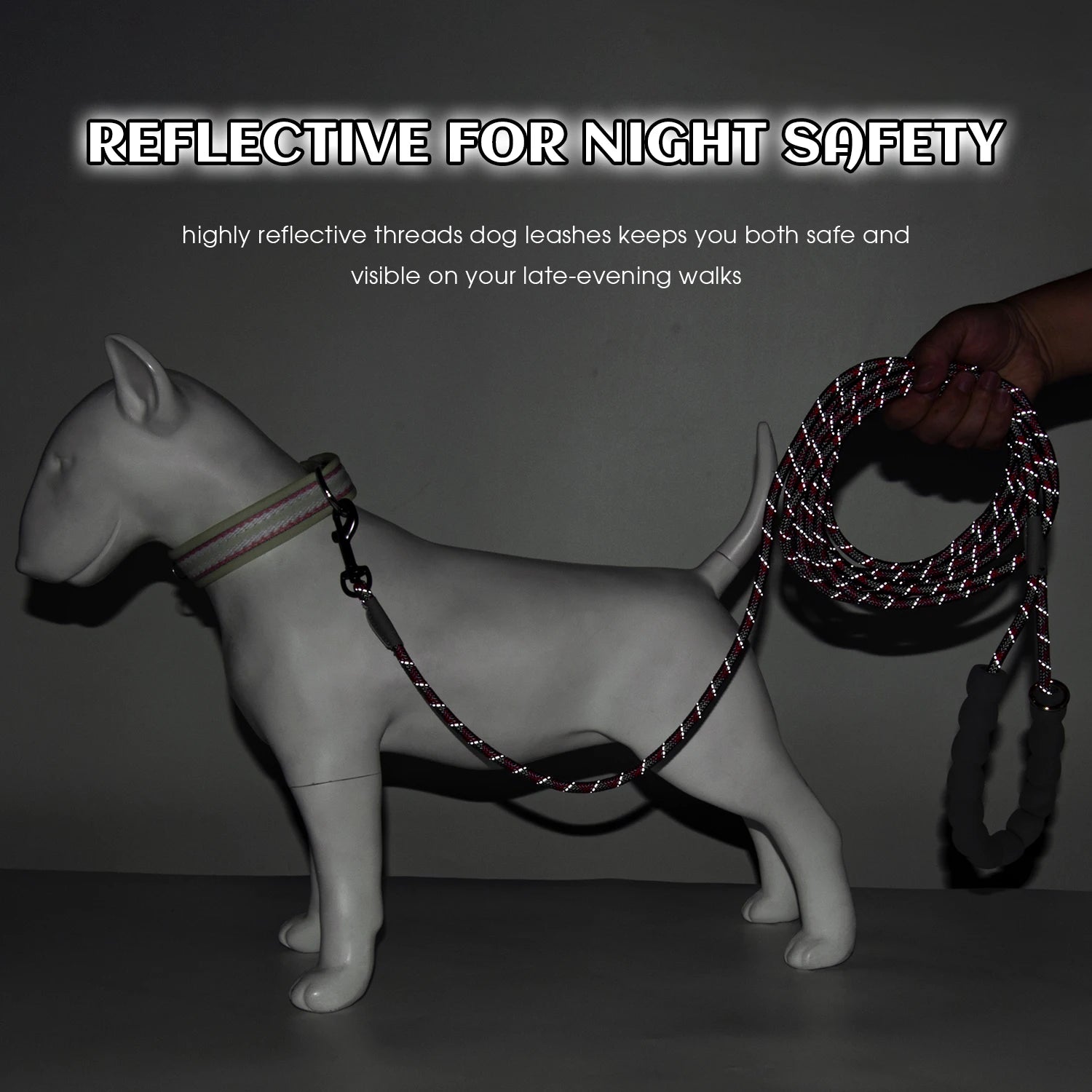 1.2M/1.8M/3M/5M Long Reflective Dog Leash Pet Lead for All Size Dogs Small Medium Large Breeds Reliable Pet Accessory