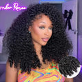 Burmese Curly Human Hair Wig 13x4 HD Transparent Lace Frontal Wigs Pre Plucked 250% Density Burmese Human Hair Wigs 28 Inch
