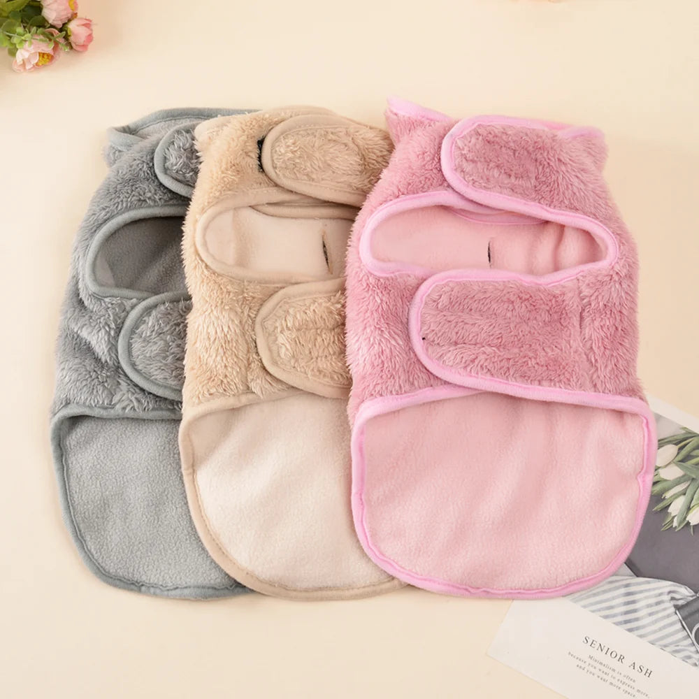 Reversible Dog Vest For Winter Warm Fleece Pet Coat For Small Large Dogs Cats Soft Puppy Jacket With Leash Hole Chihuahua Jacket