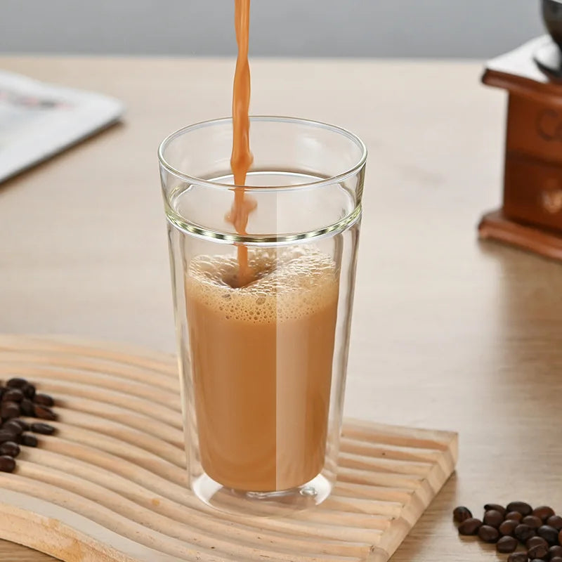 Large Capacity 400/800ml Heat-resistant Double Wall Glass Coffee Mug Espresso Cup American Latte Cappuccino Tea Water Cup