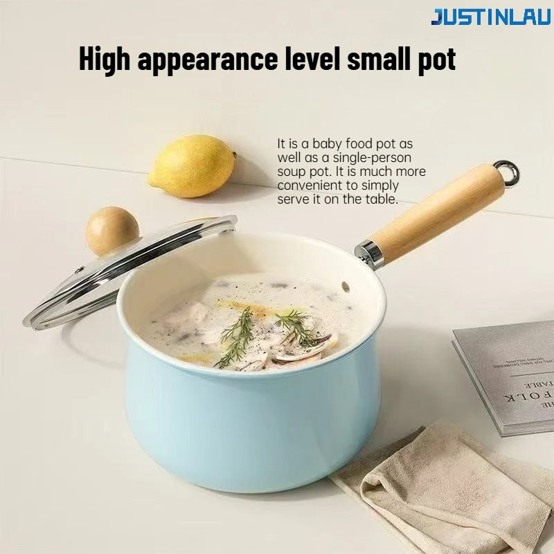 JUSTINLAU 20cm Diameter Non Stick Pan Eco-Friendly Suitable for Outdoor Use in The Home utensílios de cozinha cooking pot