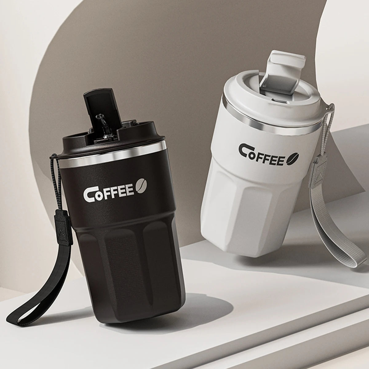 400/480ml 304 Stainless Steel Thermal Bottle Tumbler Portable Double-layer Insulated Coffee Mug Cold And Hot Water Cup With Lid