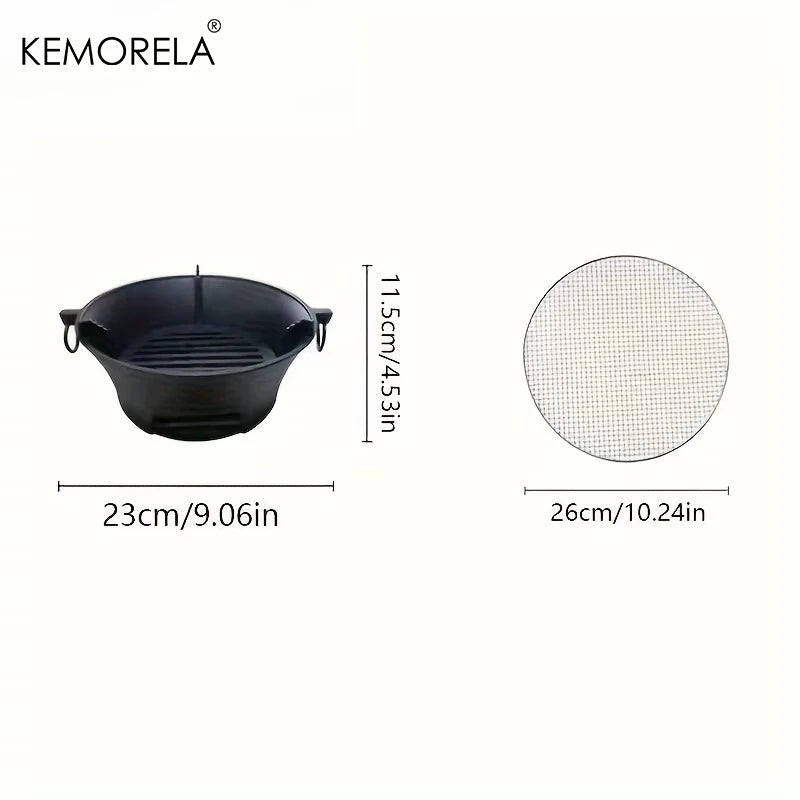 1Set Cast Iron Charcoal Stove Outdoor Camping Barbecue BBQ Rice Cake Charcoal Stove Portable Household Japanese Charcoal Stove