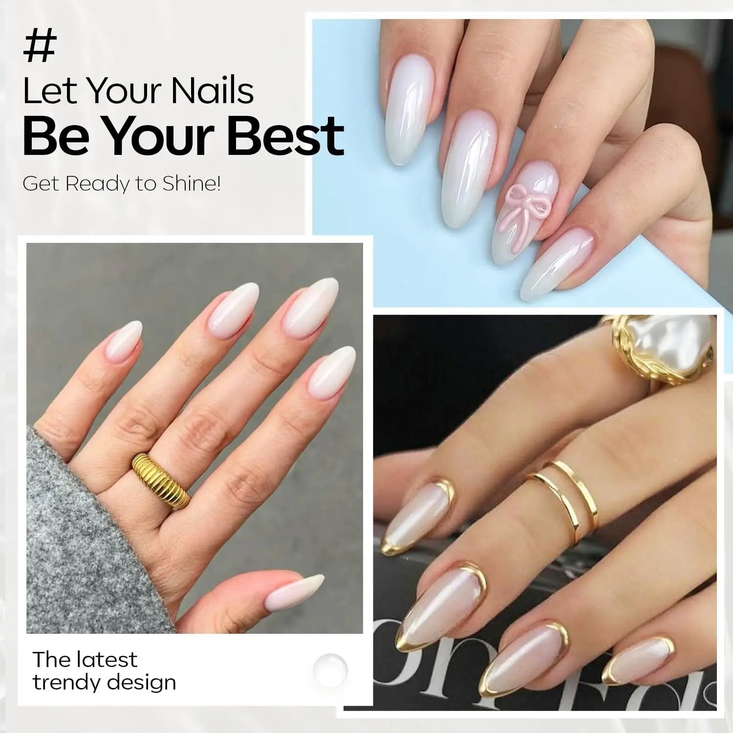 modelones Milky White Gel Nail Polish Nail Polish Natural Color Translucent Jelly Soak Off LED Clear Coat Soap Nails Art White