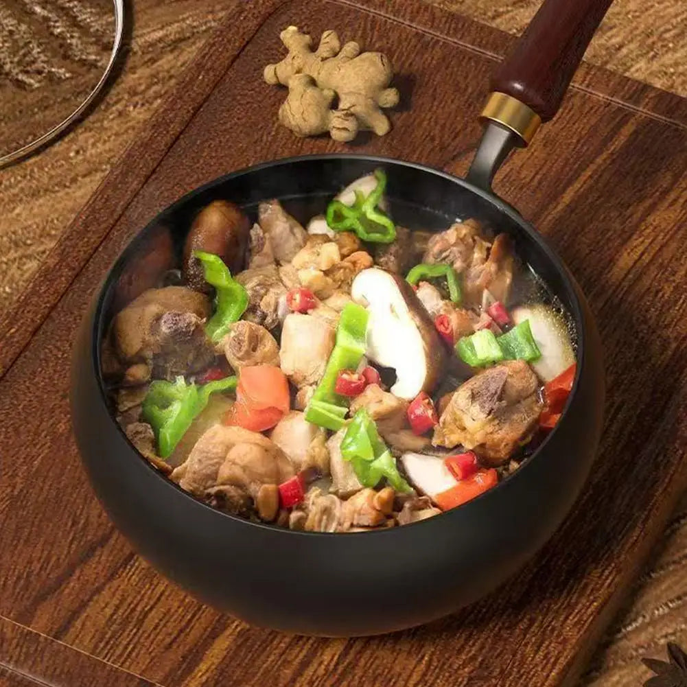 Chinese Style Non-stick Coating Frying Wok Pan Household Sistering Milk Stew Small Iron Pot Kitchen Utensils Tools