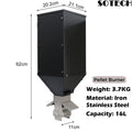 Stainless Steel Pellet Hopper Gravity Feed Fuel Storage for Pellet Stove Burner Outdoor Heater