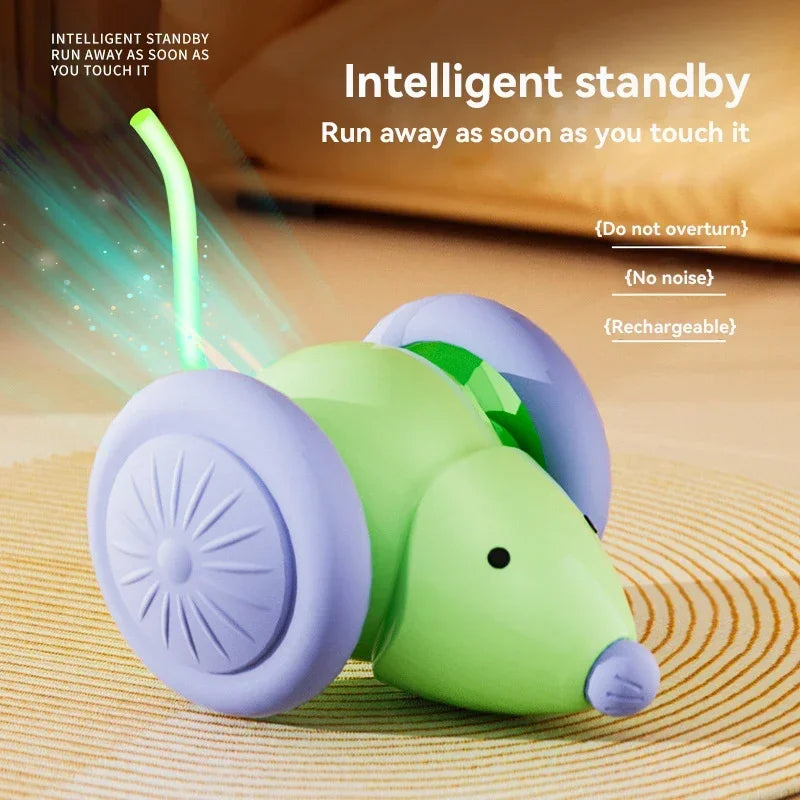 Smart Cat Toy Mouse Running Car Electronic Interactive Pet Toy Automatic Teaser with Intelligent Obstacle Avoidance Pet Products