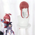 Long Dark Pink Makima Wig Synthetic Anime Cosplay Wigs With One Braid Heat Resistant Cosplay Synthetic Wigs Halloween Party