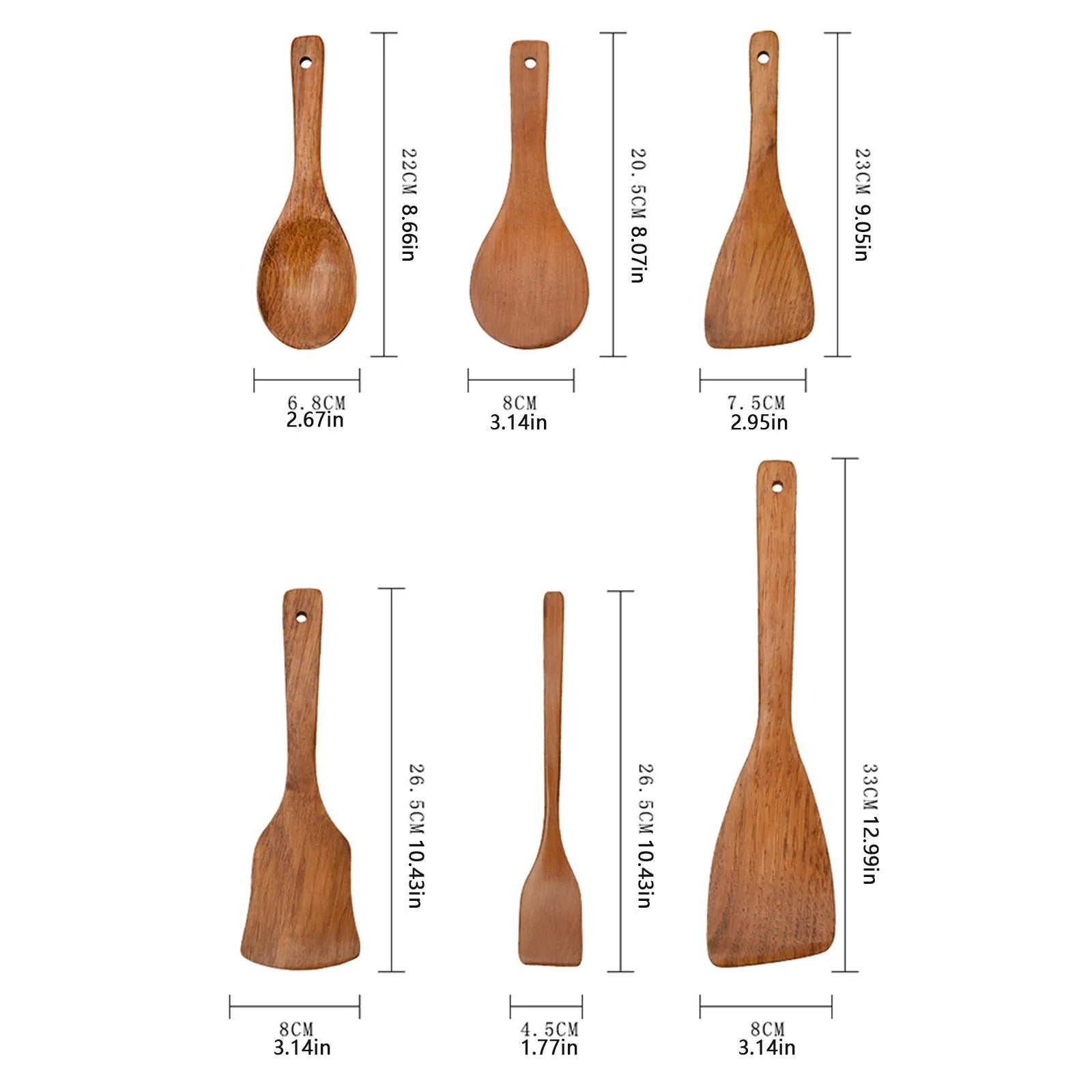Wooden Kitchen Spatula Rice Ladle Soup Spoon Kitchen Cooking Tools Natural Wood Is Safe And Durable For Home Kitchens