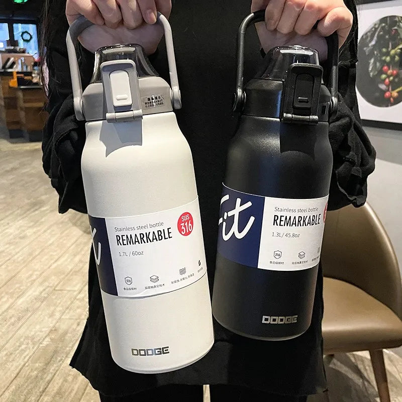 Large Capacity Thermo Bottle Portable Thermal Mug Thermos Water Bottle Tumbler Thermoses Outdoor Insulated Stainless Steel Cup
