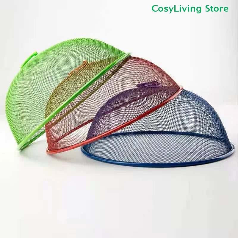Round Shape Mesh Food Cover Protective Dish Lid Household Anti-Flying Vegetable Fruit Display Holder For Outdoors