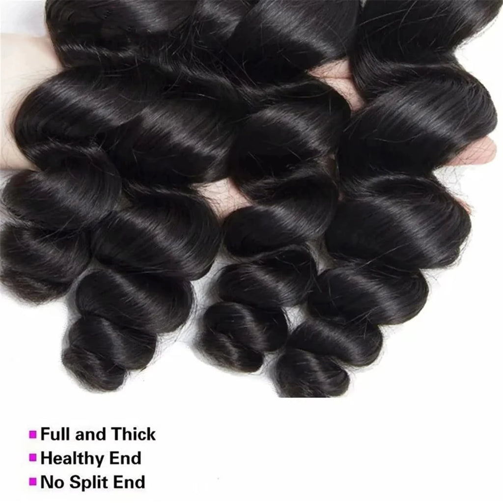 Wiglovie Loose Wave Human Hair Bundle 15A Human Hair Brazilian Raw Curly 1/2/3/4 Pcs Bundles Extensions Deals Weft Tissage