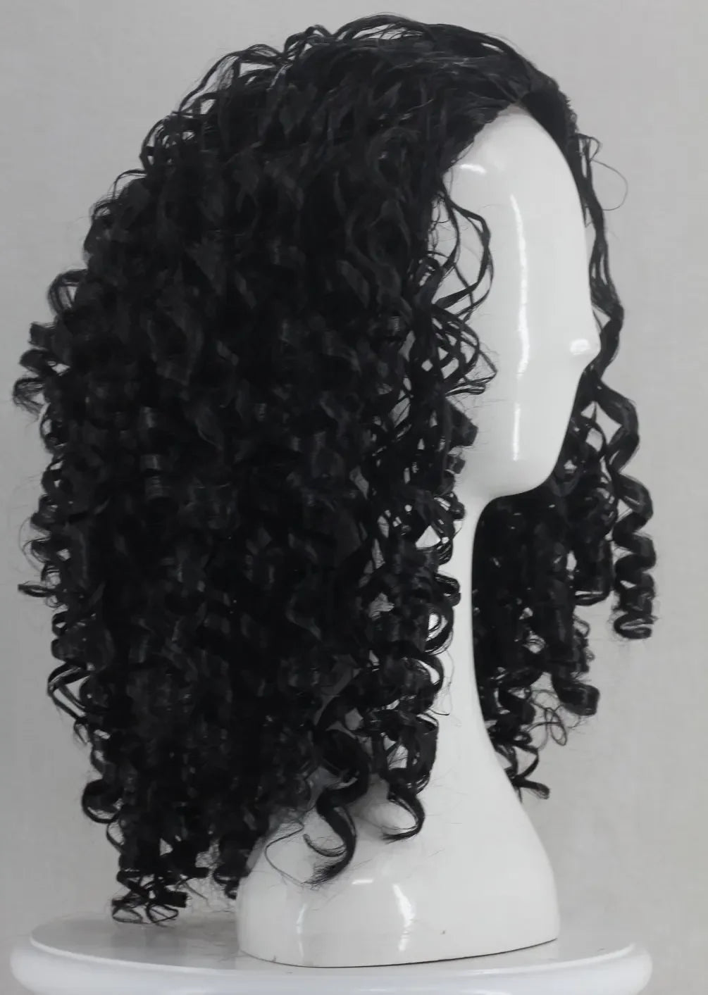 Unisex Wavy Halloween Costume Full Wig Long Black Long Curly Men's Synthetic Wigs Cosplay Party Men