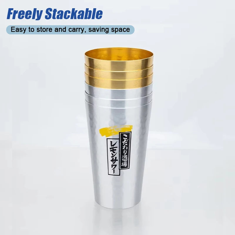 Japanese Tavern Bar Beer Cup Aluminum Mugs Anti-fall Aluminum Cups Metal Cola Cold Drink Cold Drink Water Juice Cup Water Mugs