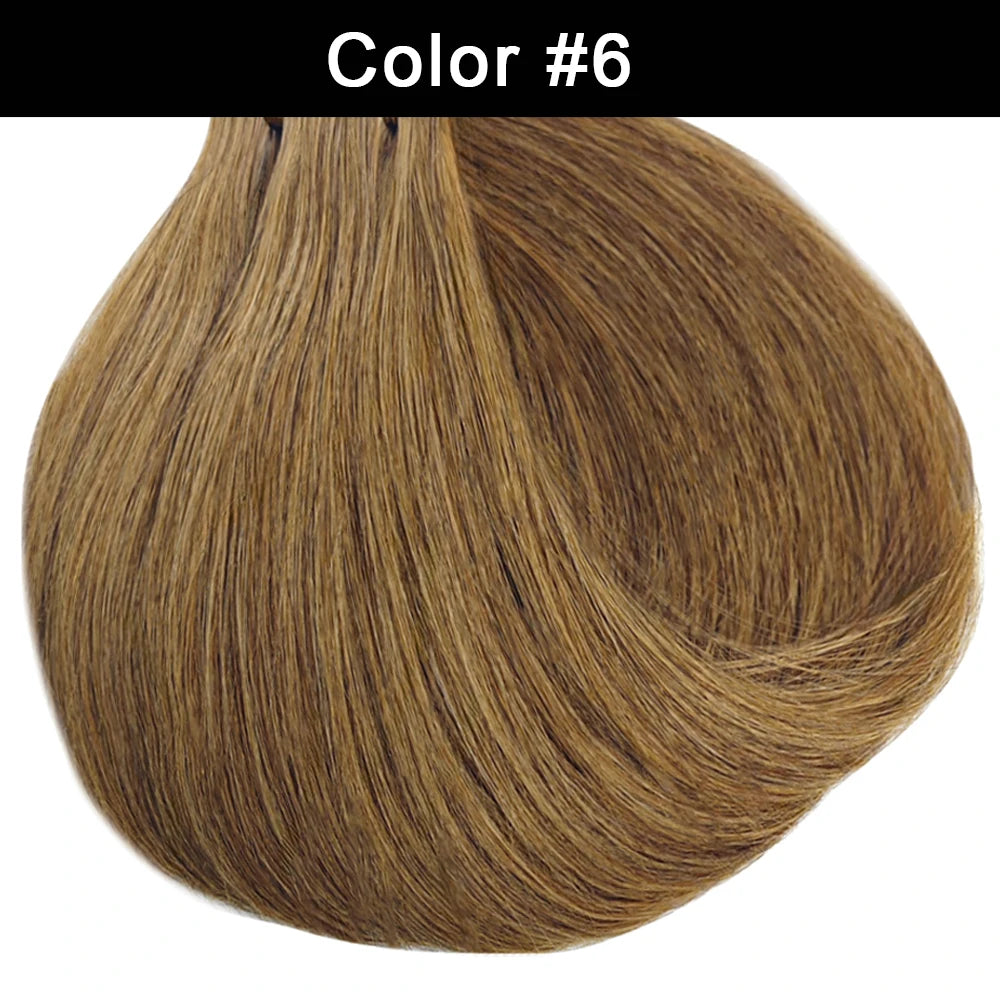 Clip in Hair Extension Human Hair Highlight #4/27 Clip on Brazilian Straight Human Hair Extensions 16-26 Inches Natural Color