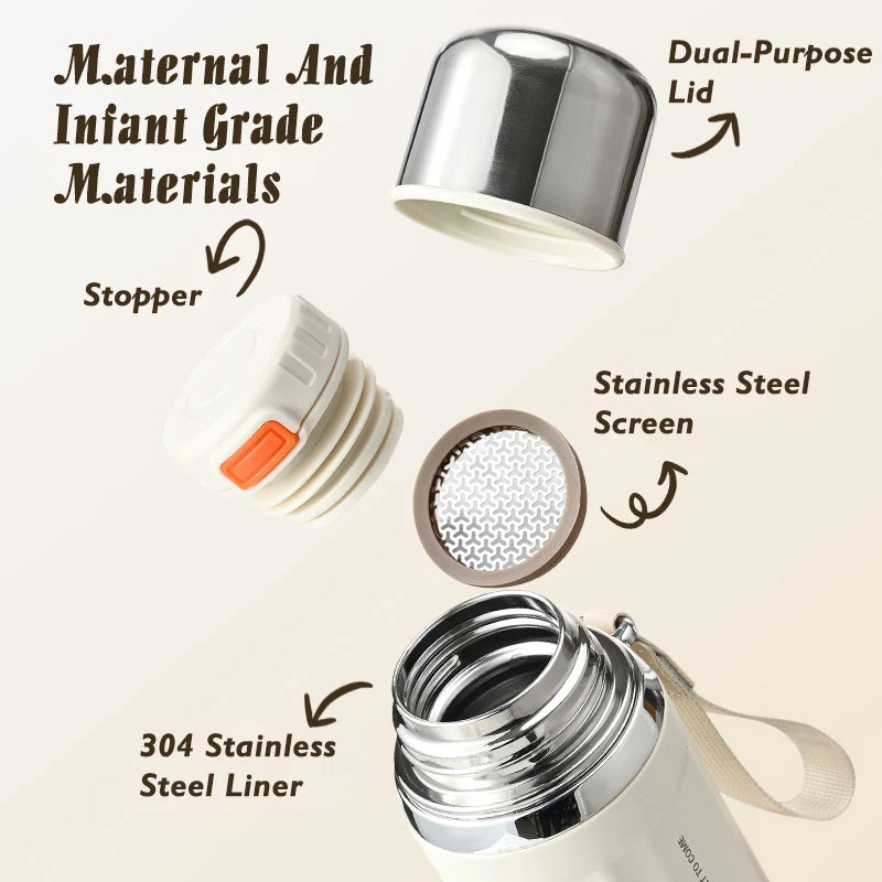 530/630ml Large Capacity Food Grade Material 304 Stainless Steel Portable Vacuum Thermal Insulation Tumbler Thermos Seal Cup