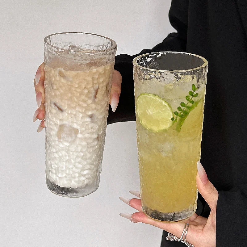 NEW Large-capacity glass cup, high appearance value, straw cup, with lid, suitable for iced Americano, latte, and juice