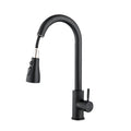 1 set of kitchen sink cold and hot pull-out stainless steel faucet with three-speed switch and rotatable water outlet mode