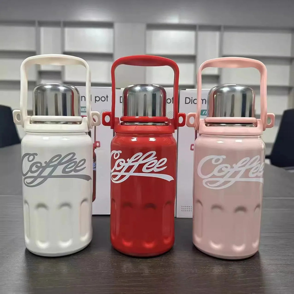 Portable Sports Mug for Men and Women, Insulated Coffee Cola Cup, 316 Stainless Steel Kettle, Keep Cold, Kawaii, Pretty Outdoor