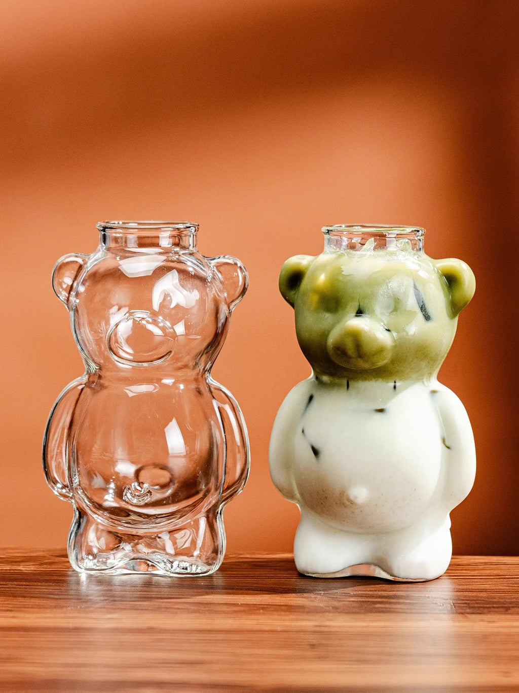 300ml Creative Bear High Borosilicate Glass Cup With Straw Clear Juice & Cocktail Glass Heat-resistant Milk Coffee Cup For Home