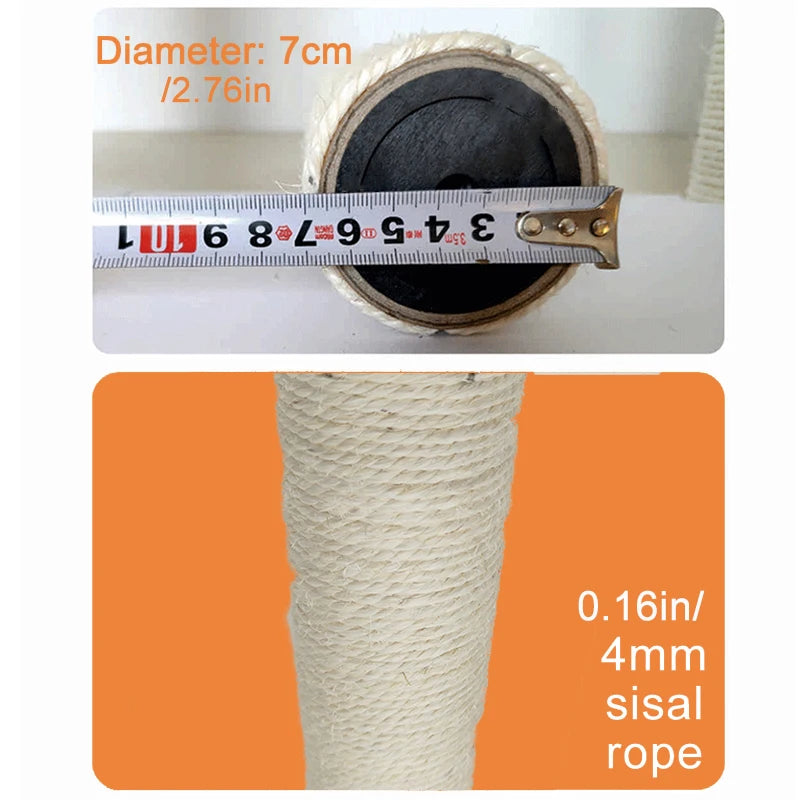 Cat Scratching Post for Cat Tree Tower DIY Cat Climbing Frame Replacement Post Sisal Rope Entangle Kitten Toy Scratch Furniture