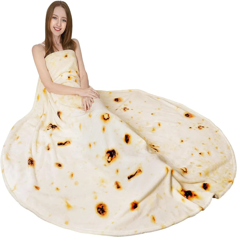 Burrito Pizza Blankets Funny Gifts,Cute Food Wrap Blanket for Adults Kids,Soft and Fuzzy Throw Blankets for Christmas S164