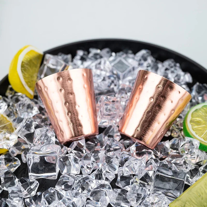 4Pcs New 100% Copper Cups Pure Solid  Moscow Mule PURE Copper Mugs-Shaped 2oz Cocktail Cups Beer Milk Mug Drinkware